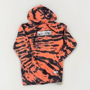 Welcome Skateboards Red‎ Black Tie Dye Hoodie Men S 90s Skater Streetwear Style